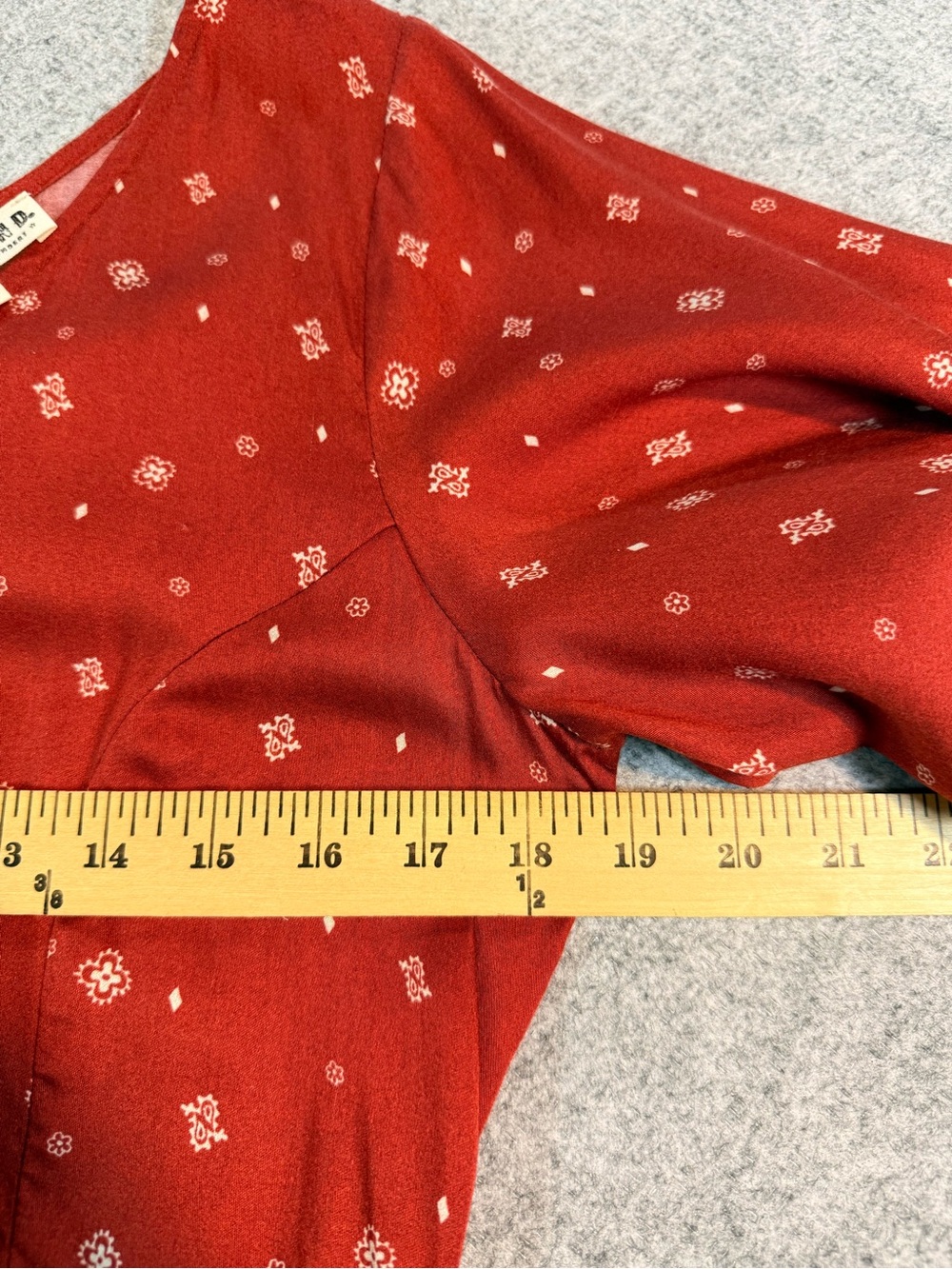 Idyllwind by Miranda Lambert Rust Red Printed Fit & Flare Mini Dress Medium - Picture 7 of 9